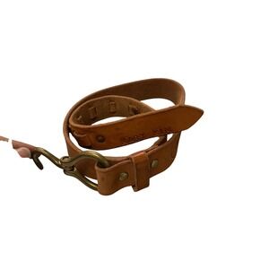 American Native Pelican Hook Belt Unisex 34 Tan Good Leather Handcrafted USA